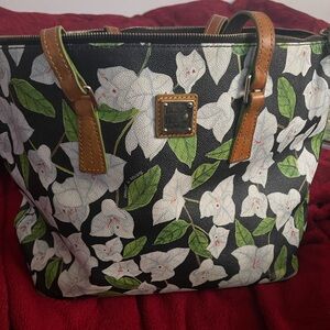 Dooney & Bourke Black and White Floral Tote